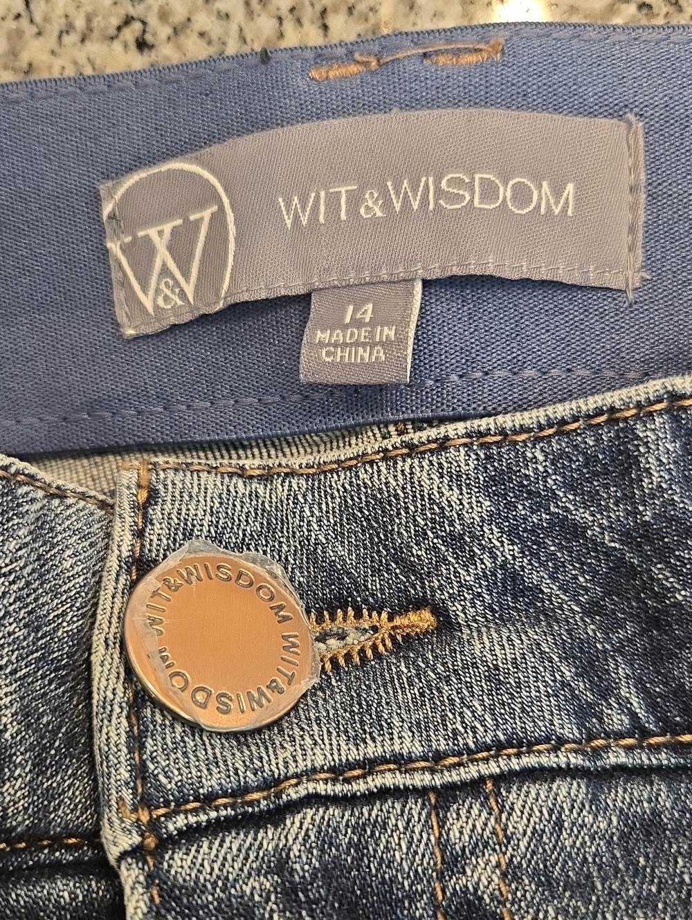 Wit & Wisdom Medium Wash Blue Wide Leg Jeans - Picture 9 of 14